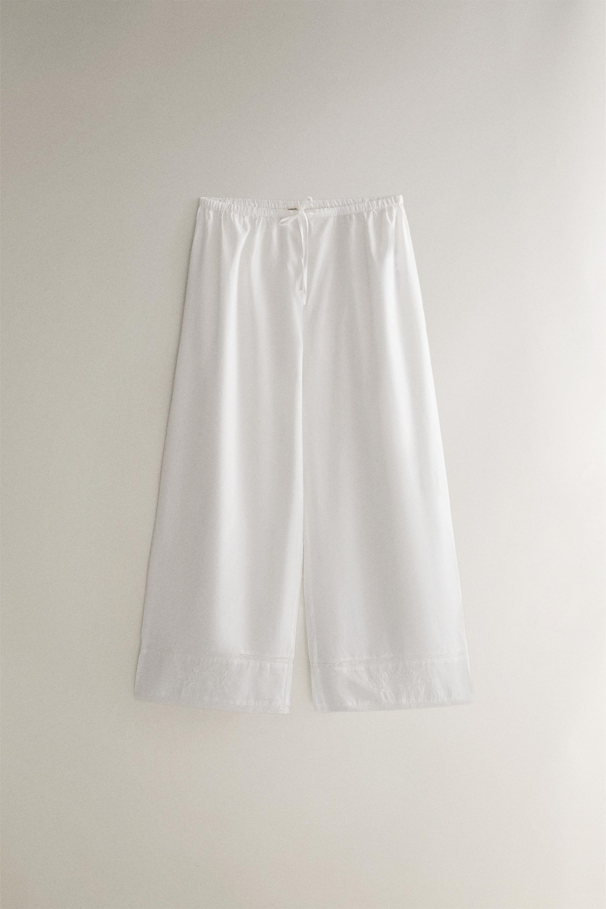 LACE TRIMMED PANTS